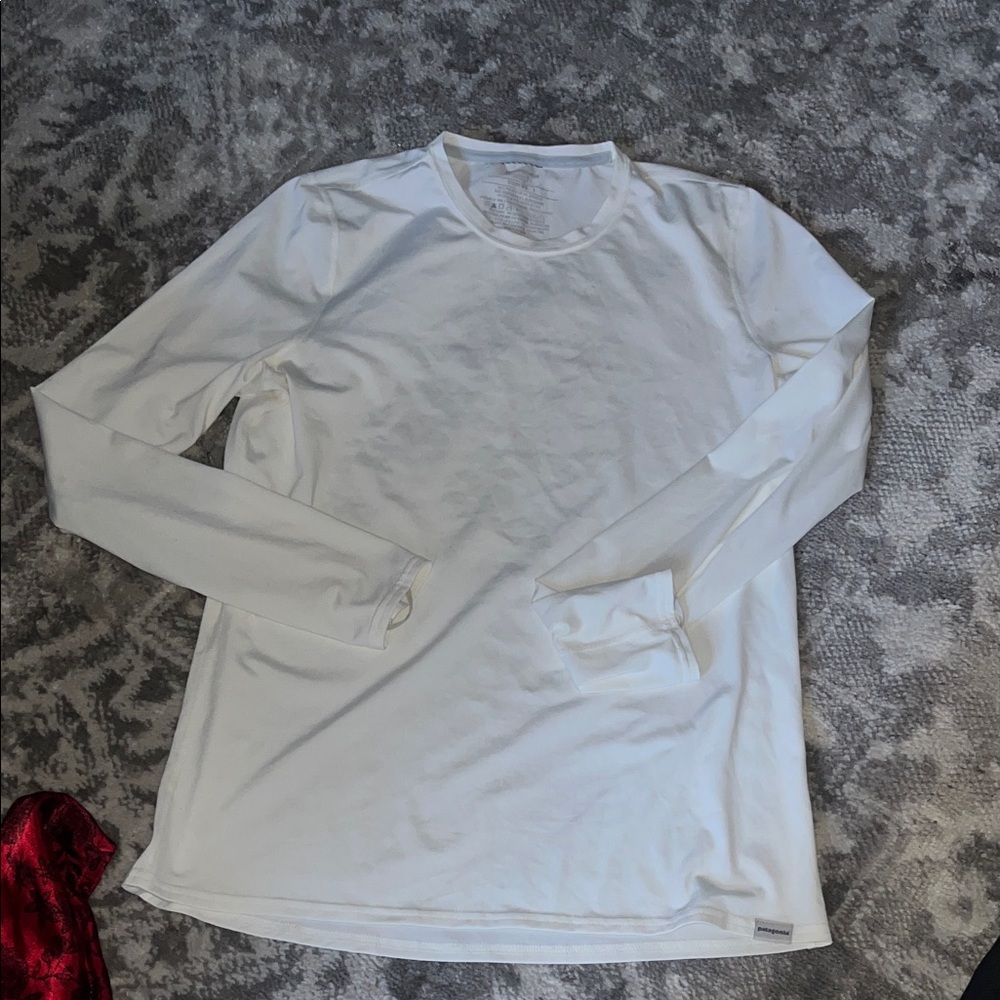 Patagonia White Long-Sleeve Crew Tee